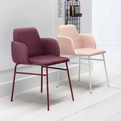 Bardot Chair with Arms - Tube - Upholstered