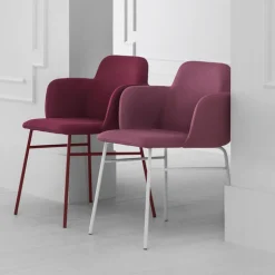 Bardot Chair with Arms - Tube - Upholstered