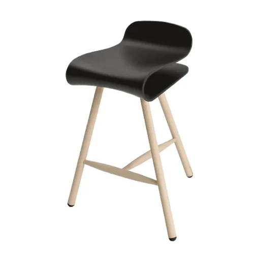 Bcn High Stool - Wood Legs