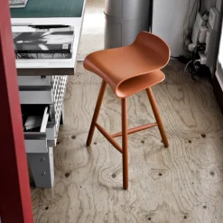 Bcn High Stool - Wood Legs