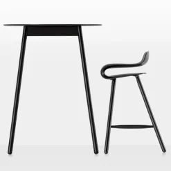 Bcn High Stool - Wood Legs