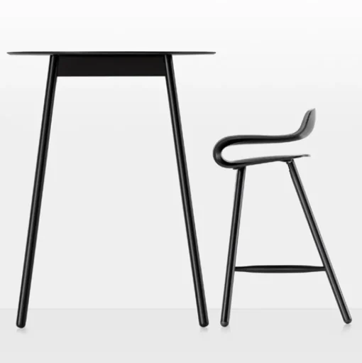 Bcn High Stool - Wood Legs