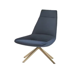 Dunas XL Wood High Back Lounge Chair - Swivel Base