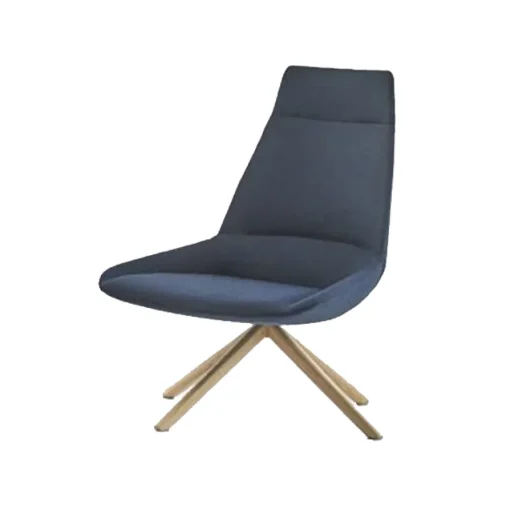 Dunas XL Wood High Back Lounge Chair - Swivel Base