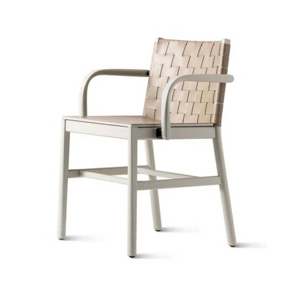 Julie Chair with Arms - Cuoio
