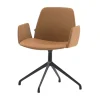 Unnia Tapiz Chair with Upholstered Arms - Swivel Aluminium Base
