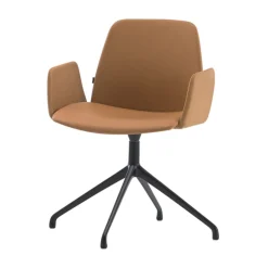 Unnia Tapiz Chair with Upholstered Arms - Swivel Aluminium Base