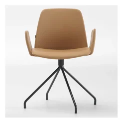 Unnia Tapiz Chair with Upholstered Arms - Swivel Base