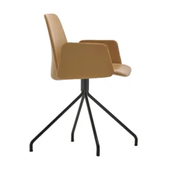 Unnia Tapiz Chair with Upholstered Arms - Swivel Base