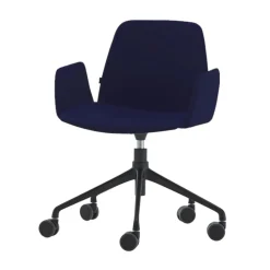 Unnia Tapiz Work Chair with Upholstered Arms - Aluminium Base