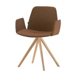 Unnia Tapiz Work Chair with Arms - Wood Base