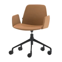 Unnia Tapiz Work Chair with Upholstered Arms - Aluminium Base